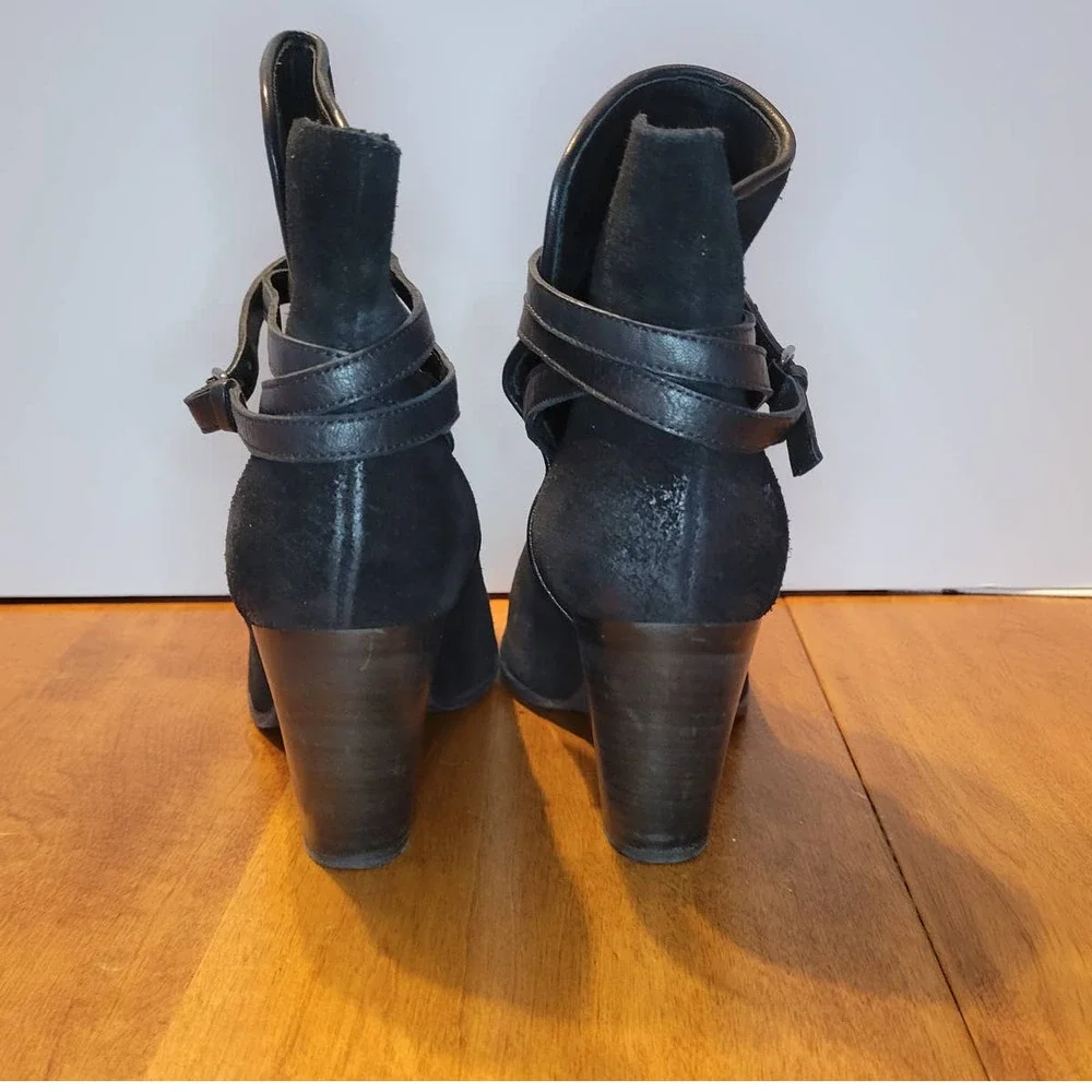 AllSaints Black Victoria Suede Ankle Wrap Boot EUR 37 / US 6.5 - Picture 3 of 4